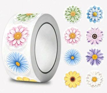 ➡️NEW⭕(8) 1" BEAUTIFUL FLOWER STICKERS!! (SET 3 of 3)