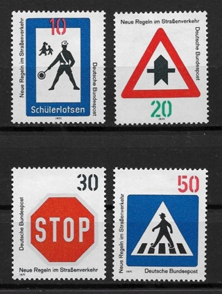 1971 Germany Sc1055-8 new Traffic Rules/Signd MH C/S of 4