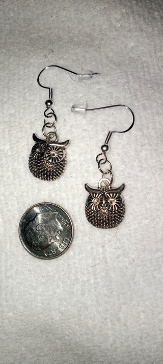 Owl earrings with sterling ear wires