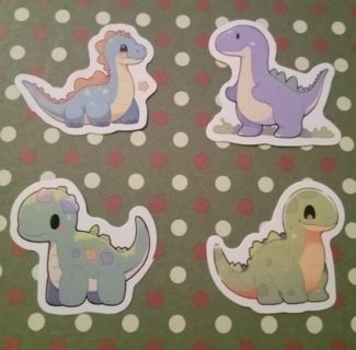 3pc Dinosaur stickers lot randomly chosen