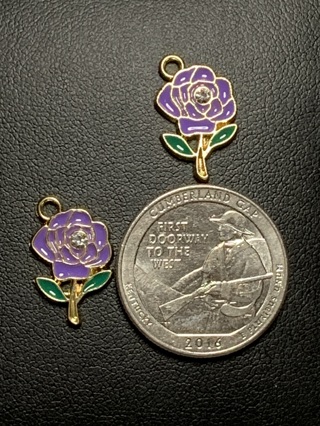 LILAC FLORAL CHARMS~#7~SET OF 2~FREE SHIPPING!