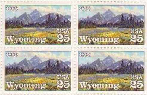 4 NEW WYOMING 25CENT STAMPS=USA