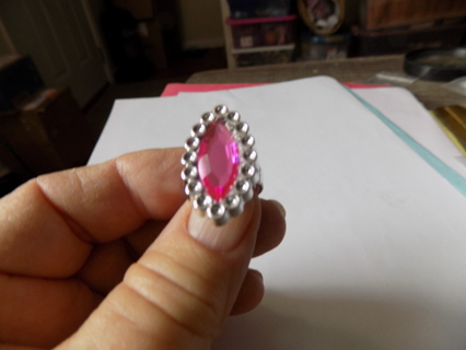 Child's Ring large pink oval jewel # 2