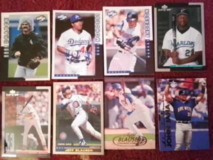 8 card baseball lot 90s stars
