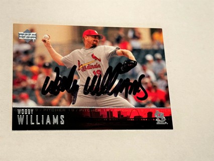 Autographed 2004 (CARDINALS) Upper Deck First Pitch #162 Woody Williams