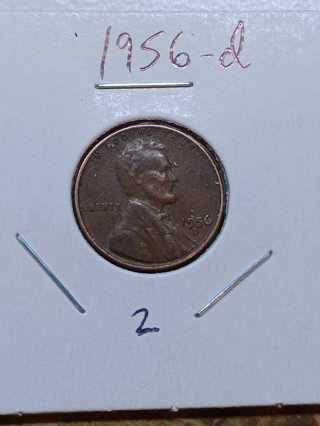 1956-D Lincoln Wheat Penny 32.2