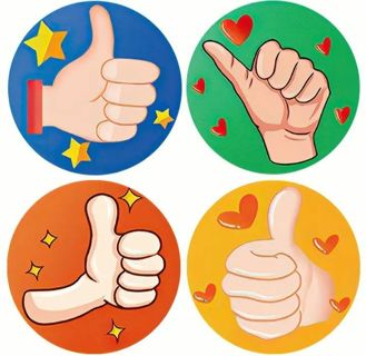 ⭐NEW⭐(8) 1" THUMBS UP stickers