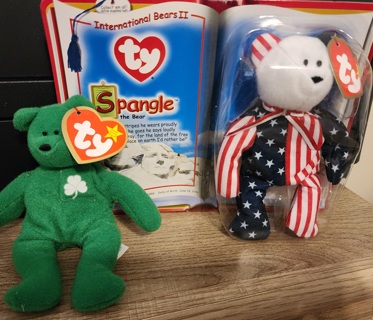 NEW - TY Teeny Beanie Baby Bears - "Erin" & "Spangle" 