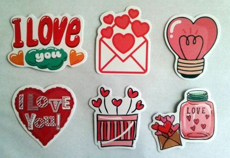 Six Love/Valentine's Day Vinyl Stickers #5