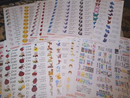 Labels 14 sticker sheets no refunds regular mail only won on here don't need very nice