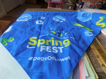 Blue Satin dog bandana Spring Fest # Dogs of Lowes # 2