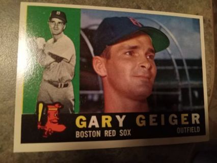 1960 TOPPS GARY GEIGER BOSTON RED SOX BASEBALL CARD# 184