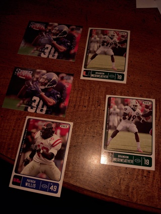 Five Card Lot football all rookies Patrick Willis, Justin forsett Etc