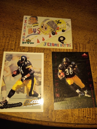 Three Card Lot football the bus Jerome bettis 