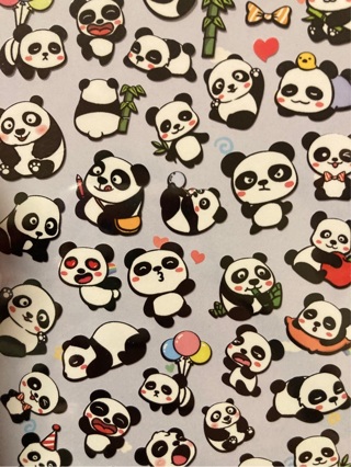 Kawaii panda sticker sheet 