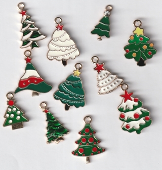 11pc GP Enamel Christmas Tree Charms (PLEASE READ DESCRIPTION) 