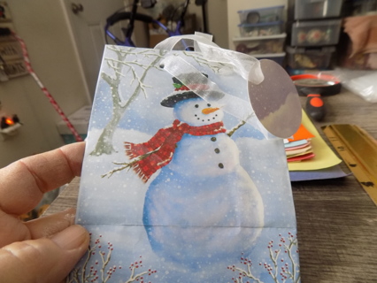 Small snowman gift bag and tag 5 1/2 x 4 1/2