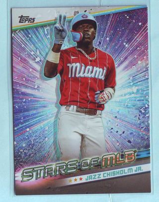 2024 Topps Jazz Chisholm Jr. STARS OF MLB INSERT Baseball Card # SMLB-10 Marlins