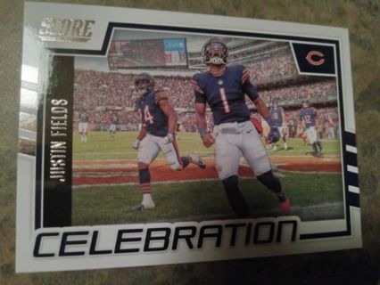 2022 SCORE CELEBRATION JUSTIN FIELDS CHICAGO BEARS FOOTBALL CARD# C-JF