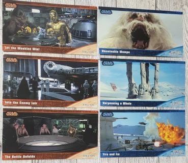 6 Star Wars Trilogy 1997 Cards! XL