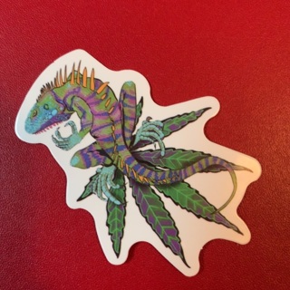 Lizard Marijuana leaf Decal Sticker 