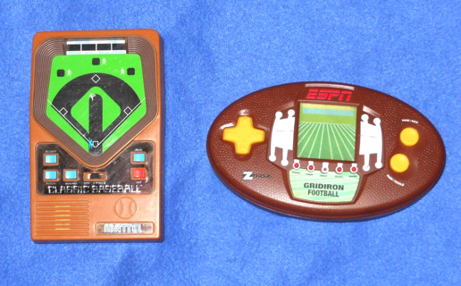 MATTEL CLASSIC BASEBALL & ESPN GRIDIRON FOOTBALL HANDHELD GAMES