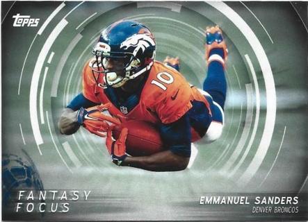 2015 TOPPS EMMANUEL SANDERS FANTASY FOCUS INSERT CARD