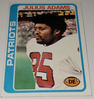 ♨️♨️ 1978 Topps Julius Adams Football card # 401 New England Patriots  ♨️♨️ 