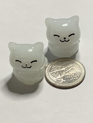 CATS~#4~WHITE~SET OF 2~GLOW IN THE DARK~FREE SHIPPING!