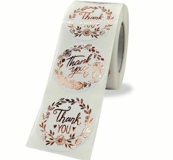 ➡️⭕(30) 1" ROSE GOLD FOIL THANK YOU STICKERS!!