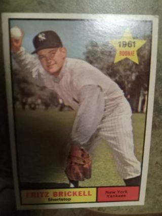 1961 TOPPS ROOKIE FRITZ BRICKELL NEW YORK YANKEES BASEBALL CARD# 333