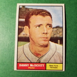 1961 - TOPPS BASEBALL CARD NO. 349 - DANNY McDEVITT - YANKEES