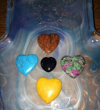 ⭐ 4 Large Gemstone Hearts 1.2" ⭐