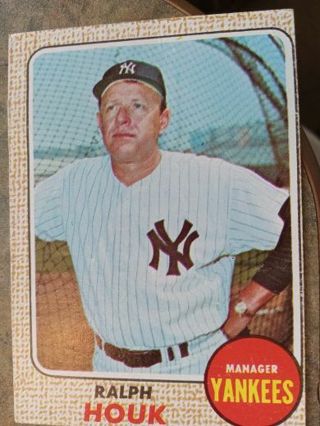 1968 TOPPS RALPH HOUK NEW YORK YANKEES BASEBALL CARD# 47