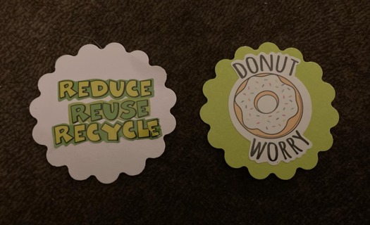 Recycle and Donut Worry Magnets