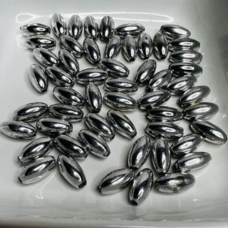 14X5 mm Silver Oval Beads 