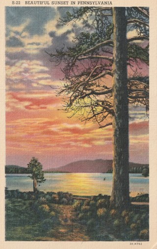 Vintage Unused Postcard: d: Pennsylvania Sunset