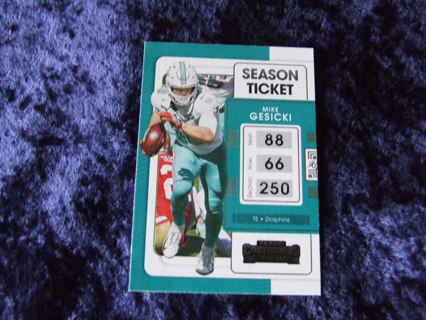 2021 Mike Gesicki Miami Dolphins Panini Contenders Season Ticket Card #62