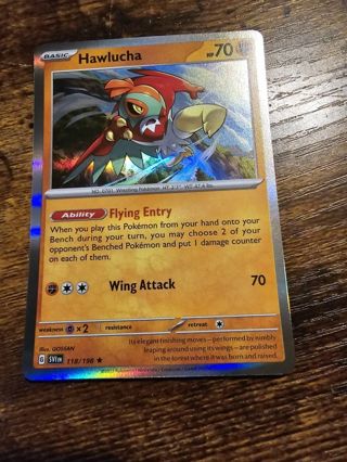 Pokemon Hawlucha holo rare card 118/198