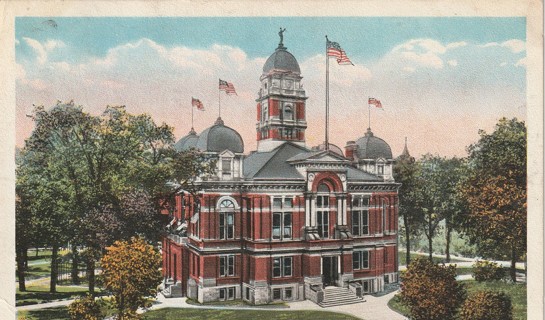 Vintage Used Postcard: L: 1918 Court House, Kalamazoo, MI