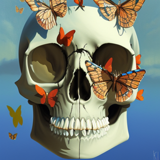 Listia Digital Collectible: Skull & Butterflies