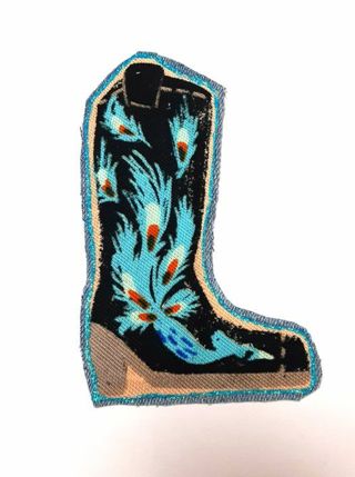 Peacock Cowboy Boot Shabby Chic Magnet