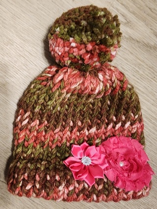 NEW - Decorated Hand Loomed Girl's Hat