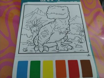 **COOL DINOSAUR "MAGIC PAINT"COLORING SHEET**#1