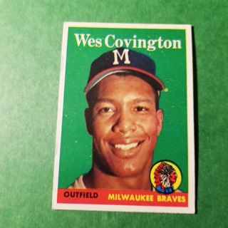 1958 - TOPPS   NRMT+ BASEBALL  CARD NO. 140 - WES COVINGTON - BRAVES