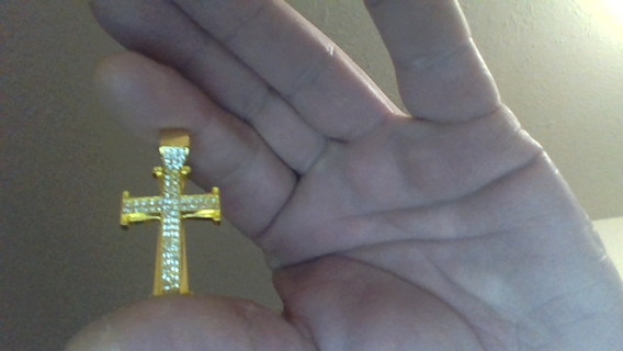 gold cross with clear crystal's