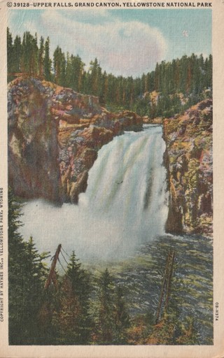 Vintage Used Postcard: k: 1954 Upper Falls, Grand Canyon, Yellowstone