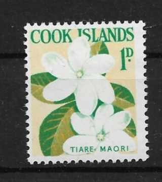 1963 Cook Islands Sc148 1p Tiare Maori MH