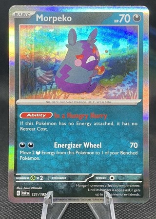 Pokemon TCG Morpeko 121/182 Paradox Rift Holo Rare NM