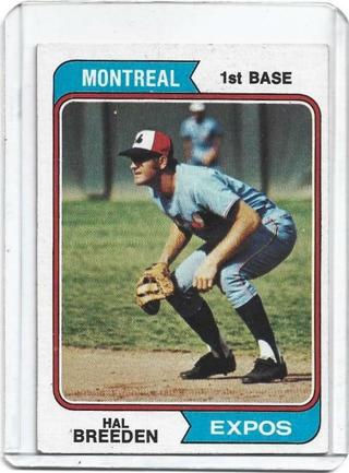 1974 TOPPS HAL BREEDEN CARD